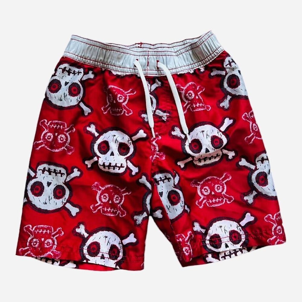 Toddler Boys Old Navy Skull & Crossbones Swimming Trunks - Sz 4T